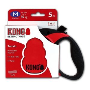 Guia Retrátil Kong Terrain Vermelha Cães 5m