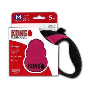 Guia Retrátil Kong Terrain Rosa para Cães até 30kg 5m - M