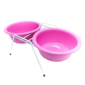 Comedouro Duplo Royale Rosa