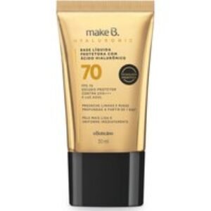 Base Líquida Protetora Make B. Hyaluronic FPS 70 cor 15, 30 ml