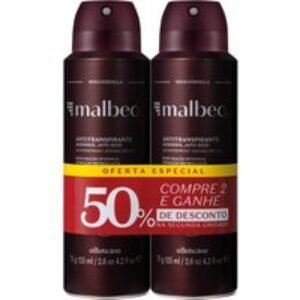 Kit Desodorante Antitranspirante Malbec (2 unidades)
