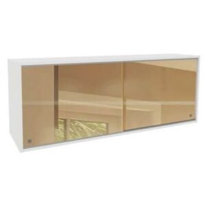 Armário Aéreo Madesa Glamy 2 Portas De Correr De Vidro Reflecta - Branco Branco Branco