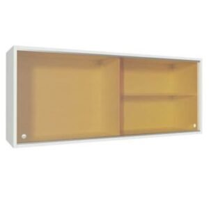 Armário Aéreo Madesa Acordes Glamy 100% Mdf 2 Portas De Correr De Vidro Reflex Branco Branco