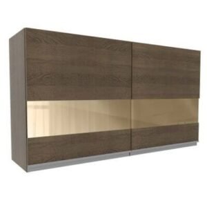 Armário Aéreo Madesa Glamy 120 Cm 2 Portas Com Vidro - Rustic Rustic Marrom