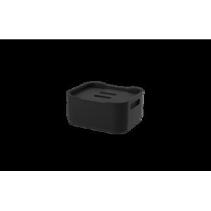 Cesta Pequena Com Tampa Preto Fit Coza 18,5 X 15 X 8,3 Cm Preto
