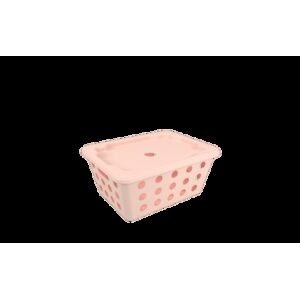 Cesta One Pequena Com Tampa 18,6 X 14,2 X 8,6 Cm Rosa Blush Coza Rosa
