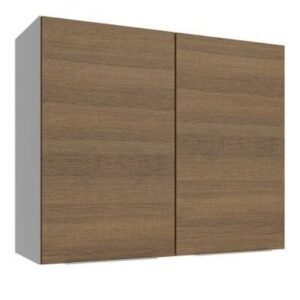 Armário Aéreo Madesa Stella 80 Cm 2 Portas Branco/Rustic Marrom