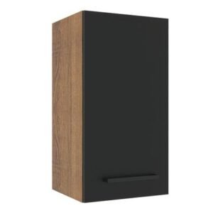 Armário Aéreo Madesa Agata 35 Cm 1 Porta Rustic/Preto Preto