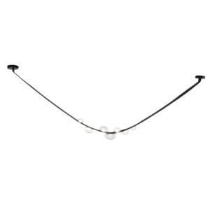 Pendente Led Vidro Couro Sintetico Preto 21w 3000k Netz