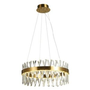Pendente Led Metal Vidro Dourado 60w 3000k Hort