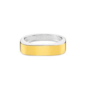 Anel Prata e Ouro Amarelo