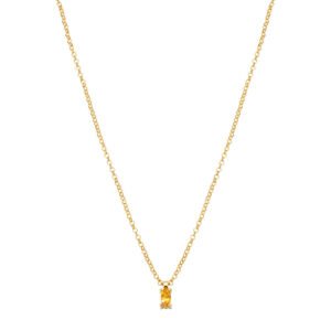 Colar Life Unique Prata com Banho Ouro Amarelo Citrino