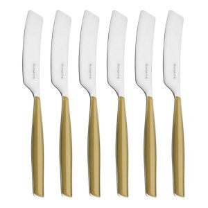 Jogo 6 Espátulas Inox 15cm Multiuso Dourada Glamour Bugatti