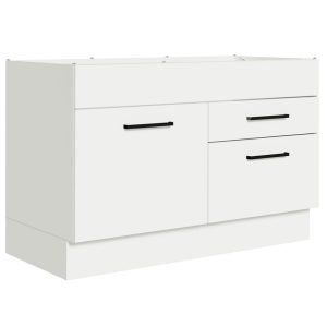 Balcão Gabinete De Pia 120 X 60 Cm 1 Porta 2 Gavetas Branco (Sem Tampo) Agata Madesa