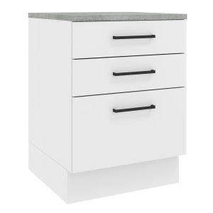 Balcão Madesa Agata 60 Cm 3 Gavetas Branco