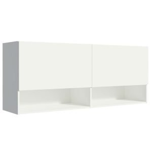 Armário Aéreo 120 Cm 2 Portas 2 Nichos Branco Para Cozinha Madesa