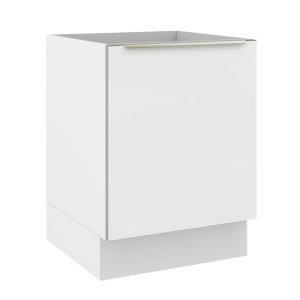 Balcão Madesa Lux 60 Cm 1 Porta (Sem Tampo) Branco/Branco Veludo