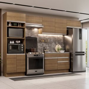 Armário De Cozinha Completa 350cm Rustic Glamy Madesa 01