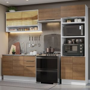 Armário De Cozinha Completa 270cm Branco/Rustic Stella Madesa 07