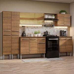 Armário De Cozinha Completa 293cm Rustic Emilly Madesa 05