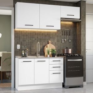 Armário De Cozinha Compacta 180cm Branco Agata Madesa 09
