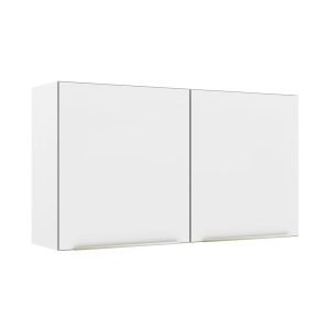 Armário Aéreo Madesa Lux 120 Cm 2 Portas Branco/Branco Veludo