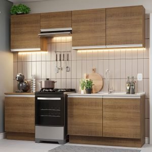 Armário De Cozinha Completa 240cm Rustic Glamy Madesa 09