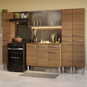 Armário De Cozinha Completa 261cm Rustic Emilly Madesa 06