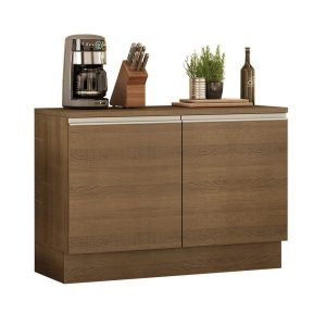 Balcão De Pia Madesa Glamy 120 Cm 2 Portas (Com Tampo) Rustic