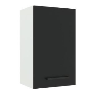 Armário Aéreo Madesa Agata 40 Cm 1 Porta Branco/Preto