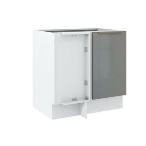 Balcão De Canto Madesa Lux 1 Porta Branco/Cinza