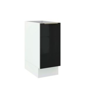 Balcão Madesa Lux 35 Cm 1 Porta Branco/Preto