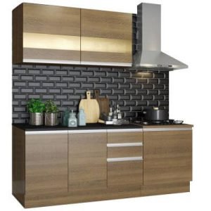 Cozinha Completa Madesa Milão Com Armário E Balcão (Sem Tampo E Pia) Rustic