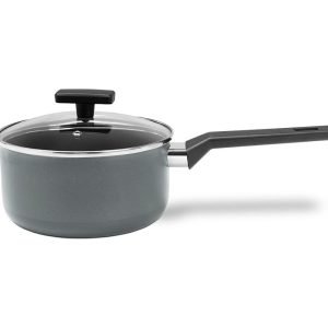 Panela Brinox Antiaderente Ceramic Life Com Tampa 18cm 2,05L Preserve Cinza