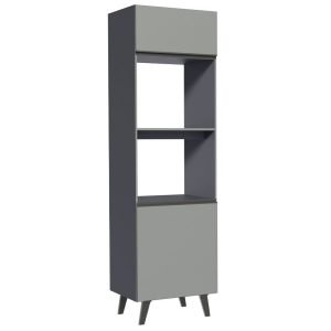 Torre Quente 60 Cm 2 Portas 2 Nichos Cinza Nice Madesa
