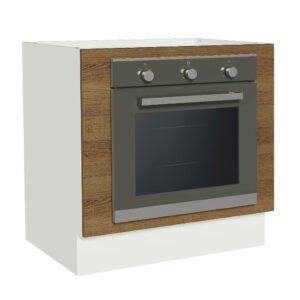 Balcão Para Forno De Embutir 80 X 60 Cm Sem Tampo Branco/Rustic Glamy, Stella Madesa Cor:Branco/Rustic