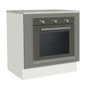 Balcão Para Forno De Embutir 80 X 60 Cm Com Tampo Branco/Cinza Agata Madesa Cor:Branco/Cinza