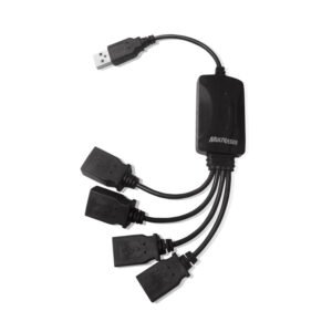 Hub 4 Portas Multilaser Flexível 2.0 Preto - Ac042 Preto