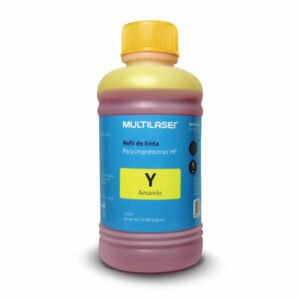 Refil De Tinta Para Cartucho Impressoras Hp 250ml Amarelo Multilaser - Rf012 Amarelo