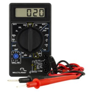 Multímetro Digital Corrente Ac + Dc Tensão 200M~1000V Bateria 9V Preto Multilaser - Au325 Preto
