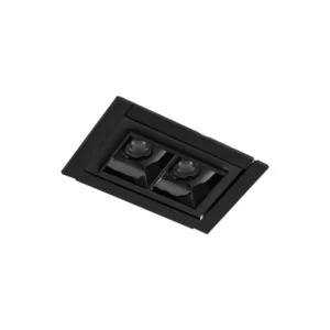 Plafon Led Embutir Retangular 2W Luz Amarela - PRETO