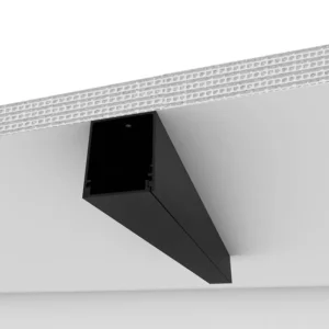 Perfil Sobrepor Aluminio Preto 250cm Sem Iluminacao Fit40