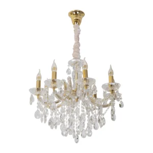 Lustre Cristal K9 Metal Dourado Castle