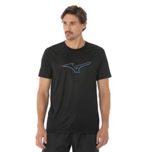 Camiseta de Corrida Masculina Mizuno Run Easy 4 GG Preto