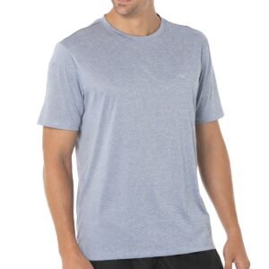 Camiseta de Corrida Masculina Mizuno Run Spark 2 Mescla P Cinza