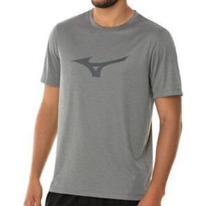 Camiseta de Corrida Masculina Mizuno Run Spark Mescla M Cinza