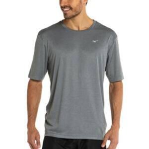 Camiseta de Corrida Masculina Mizuno Run Spark 2 Mescla G Cinza