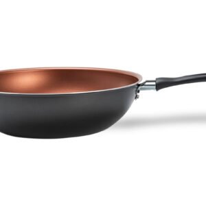 Wok 26 cm 3 L Revestimento Pro-flon Antiaderente Cor Cinza Range Linha Topázio Brinox