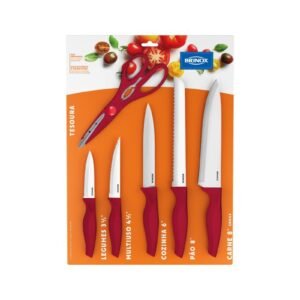 Conjunto de Facas 6 Peças Cross Cor Vermelha - Vermelho