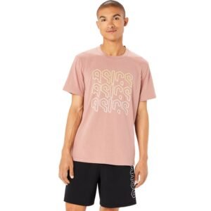 Camiseta ASICS - Masculina - Rosa com Amarelo
